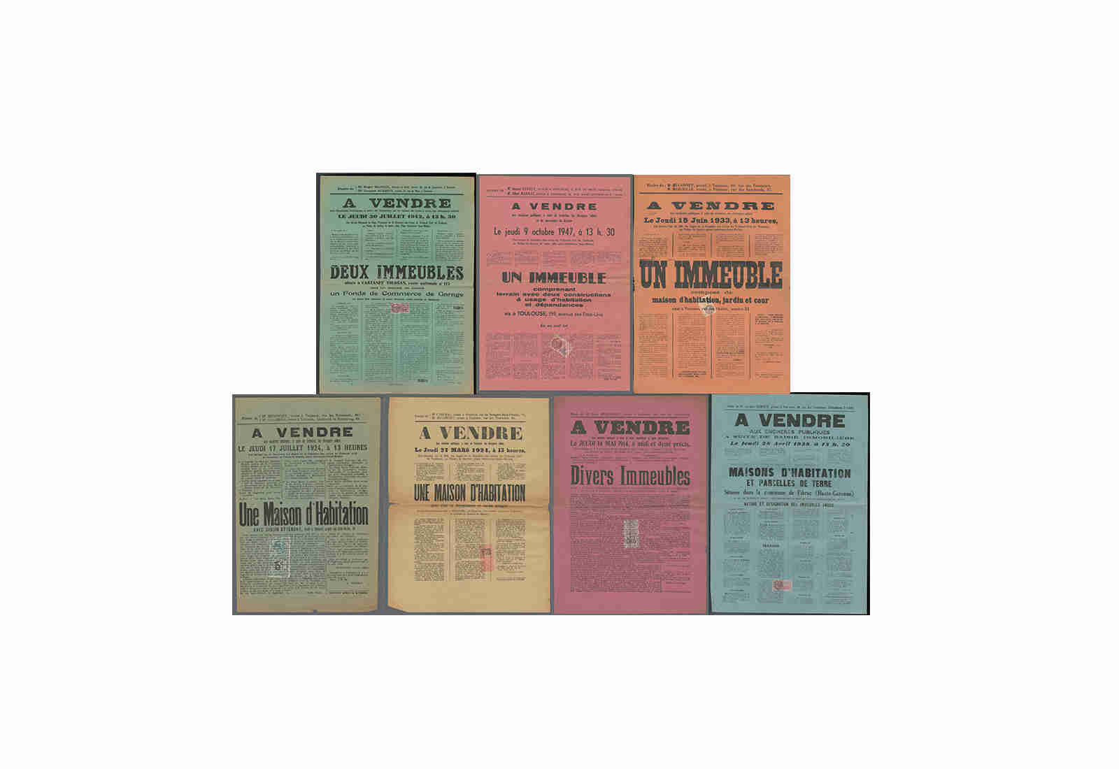 Fiskalmarken Frankreich 3 verschiedene Marken 1900-1940