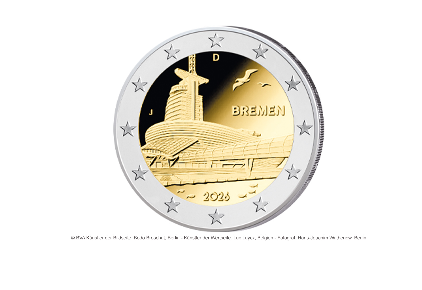 2 Euro 2026 Deutschland Bremen Klimahaus Bremerhaven Prägestätte unserer Wahl