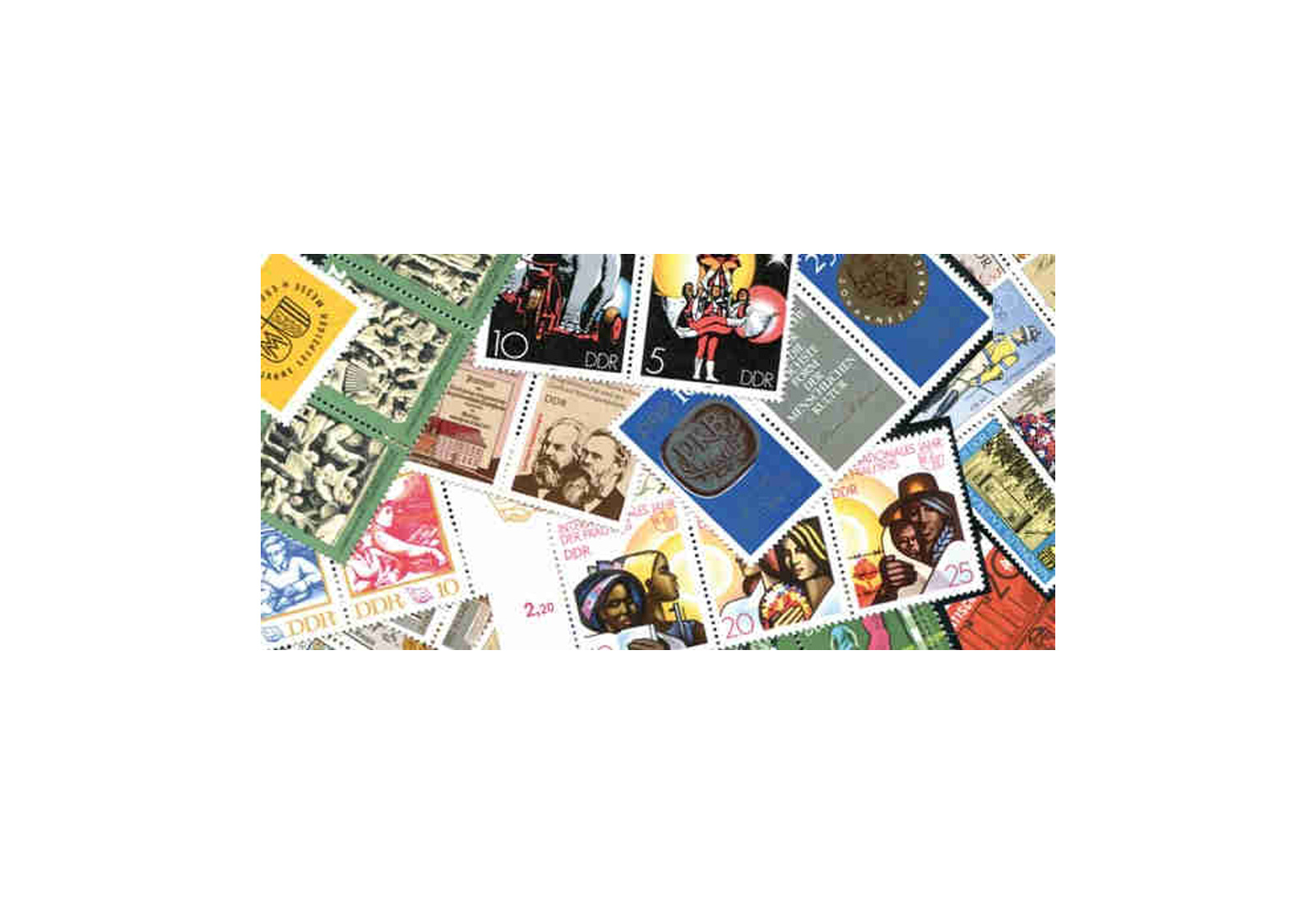 Briefmarken DDR Zusammendrucke 50 verschiedene Marken postfrisch und gestempelt