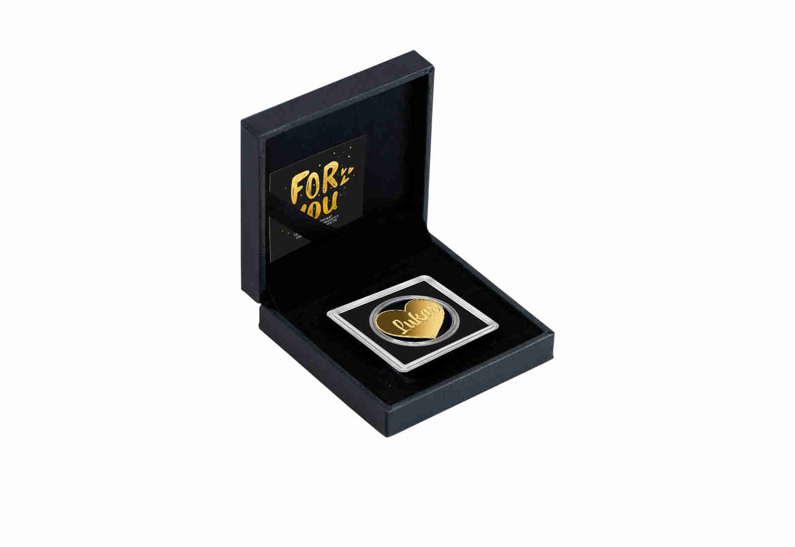 Goldmünze Motiv "Herz Lukas" 999/1000 Gold im Geschenketui