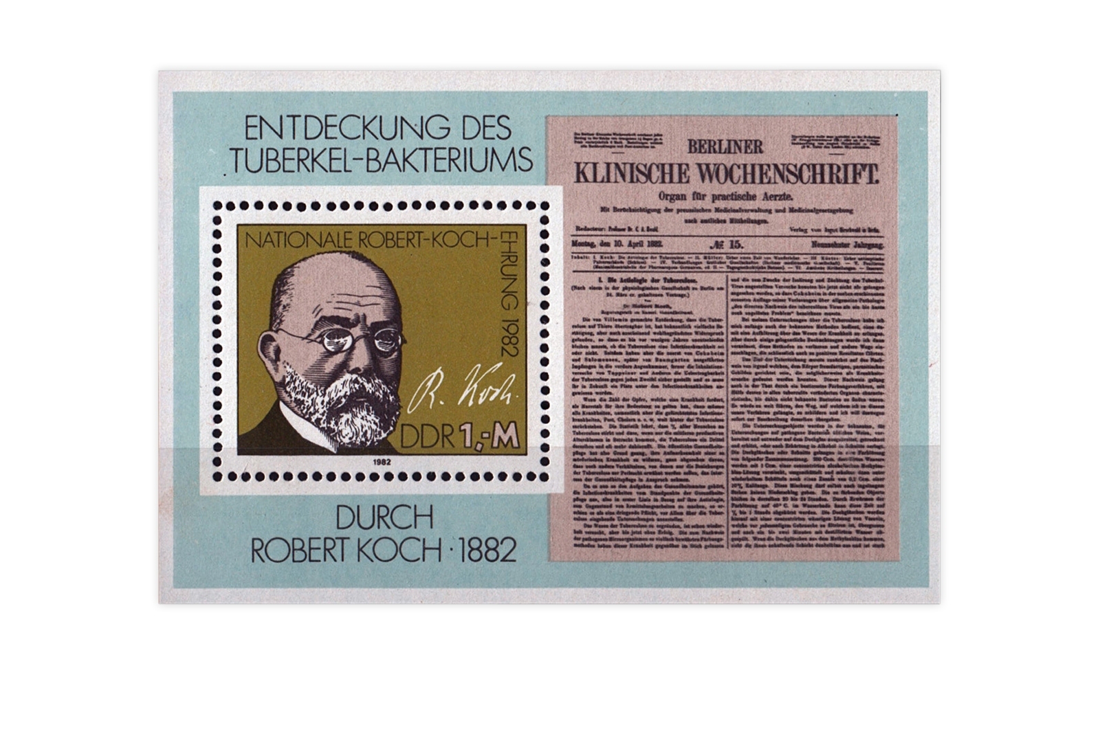 DDR Block 67 100. Jahrestag Tuberkulose 1982 gestempelt