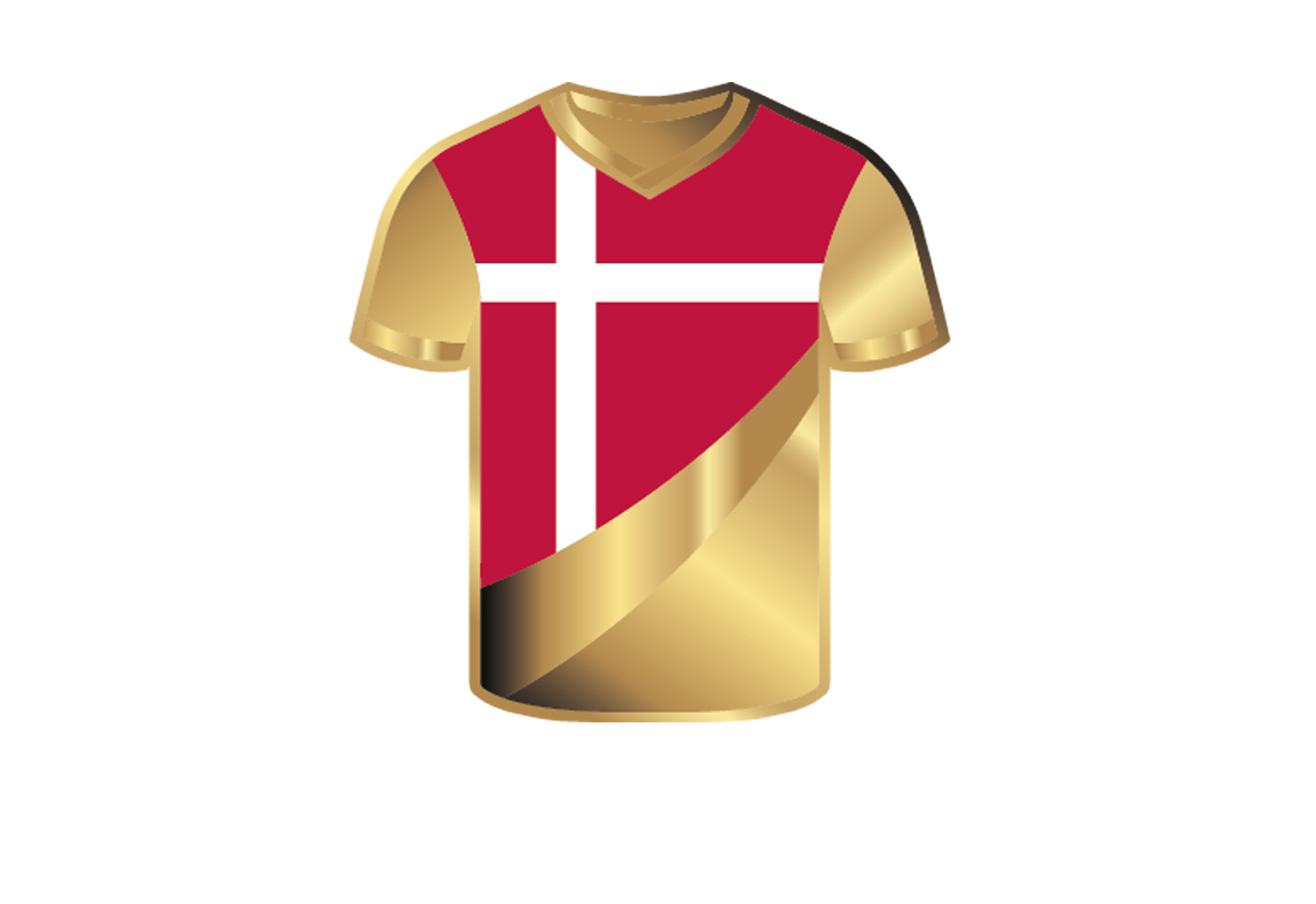 Goldmünze Motiv "Trikot Dänemark" 999/1000 Gold im Geschenketui