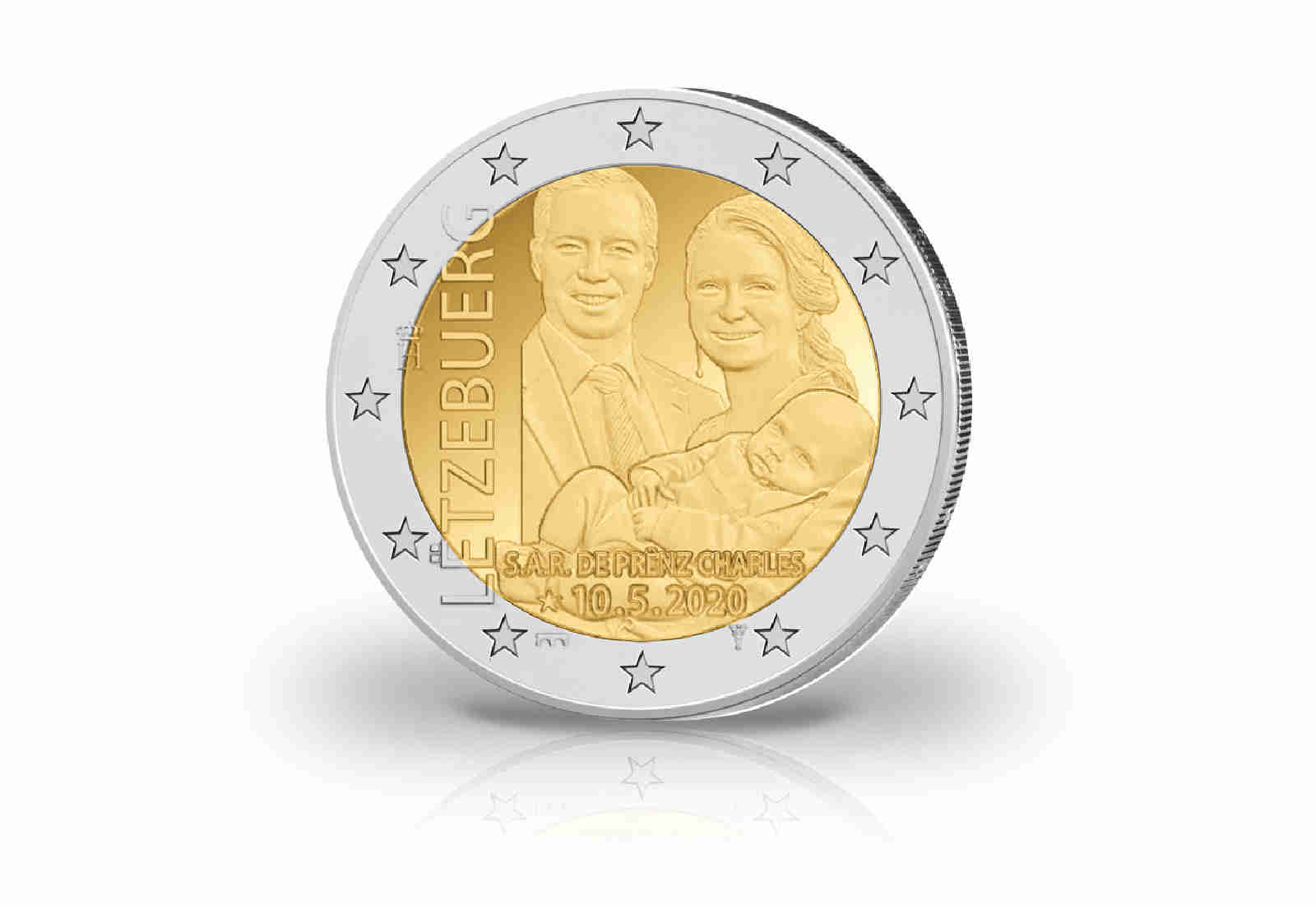 2 Euro 2020 Luxemburg Geburt von Charles Jean Philippe Joseph Marie Guillaume