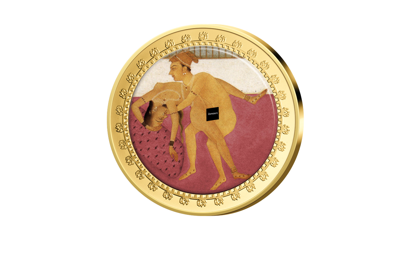 Kamasutra Farbprägung Goldauflage Die stehende Vereinigung