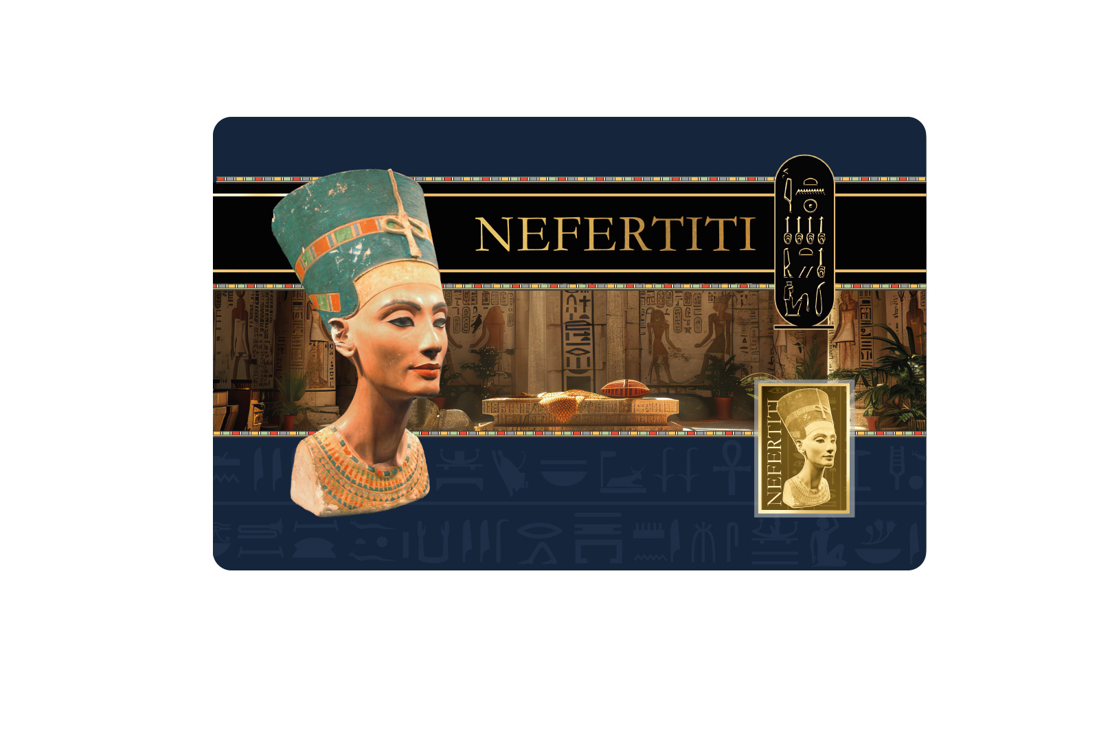 Goldmünze Motiv "Nofretete" Coincard 999/1000 Gold Geschenk