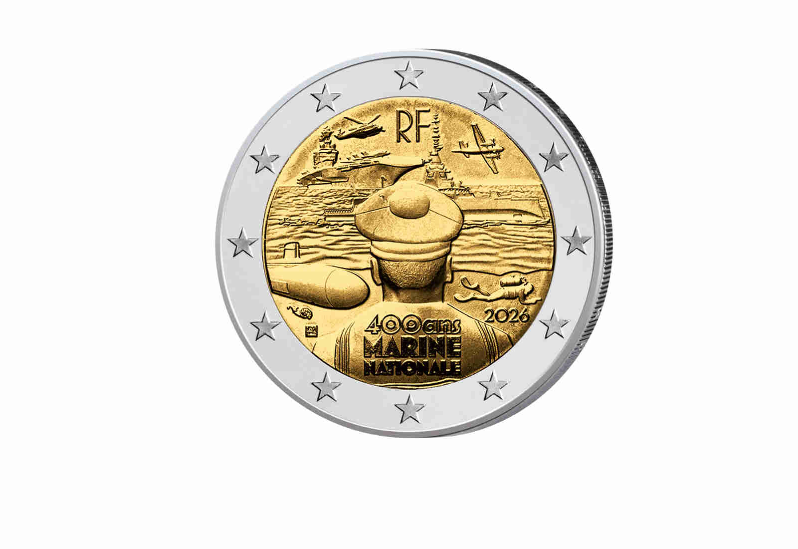 2 Euro 2026 Frankreich Die französische Marine - 400 Jahre Erfahrung