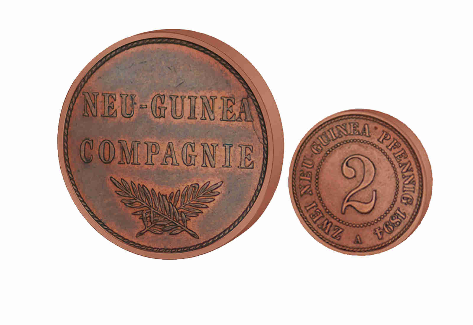 2 Pfenning 1894 Deutsch-Neuguinea Palmzweige Jaeger-Nr. N702