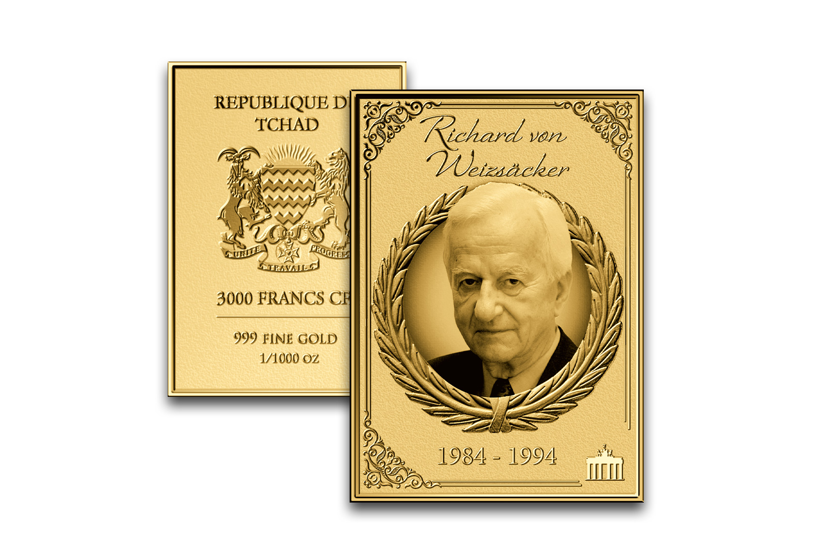 Goldmünzbarren Bundespräsident Richard von Weizsäcker 999/1000 Gold