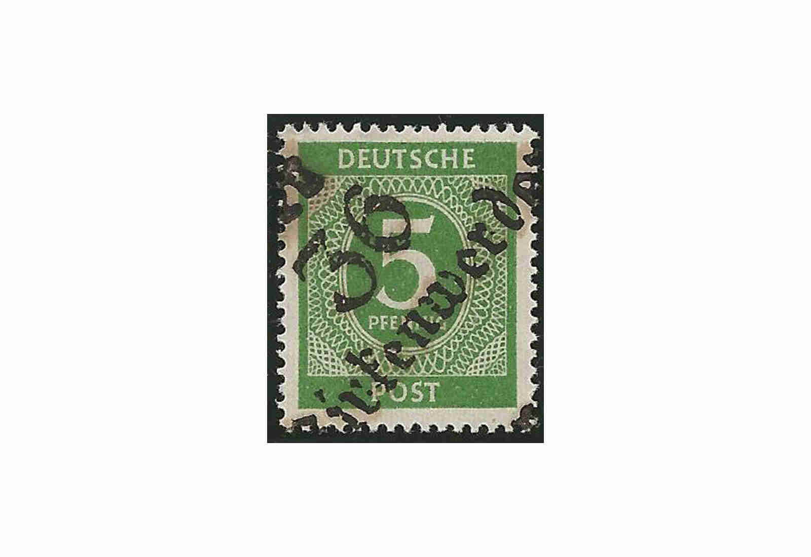 SBZ Bezirkshandstempel - Ziffernausgabe 1948 Michel Nr. I b gestempelt geprüft