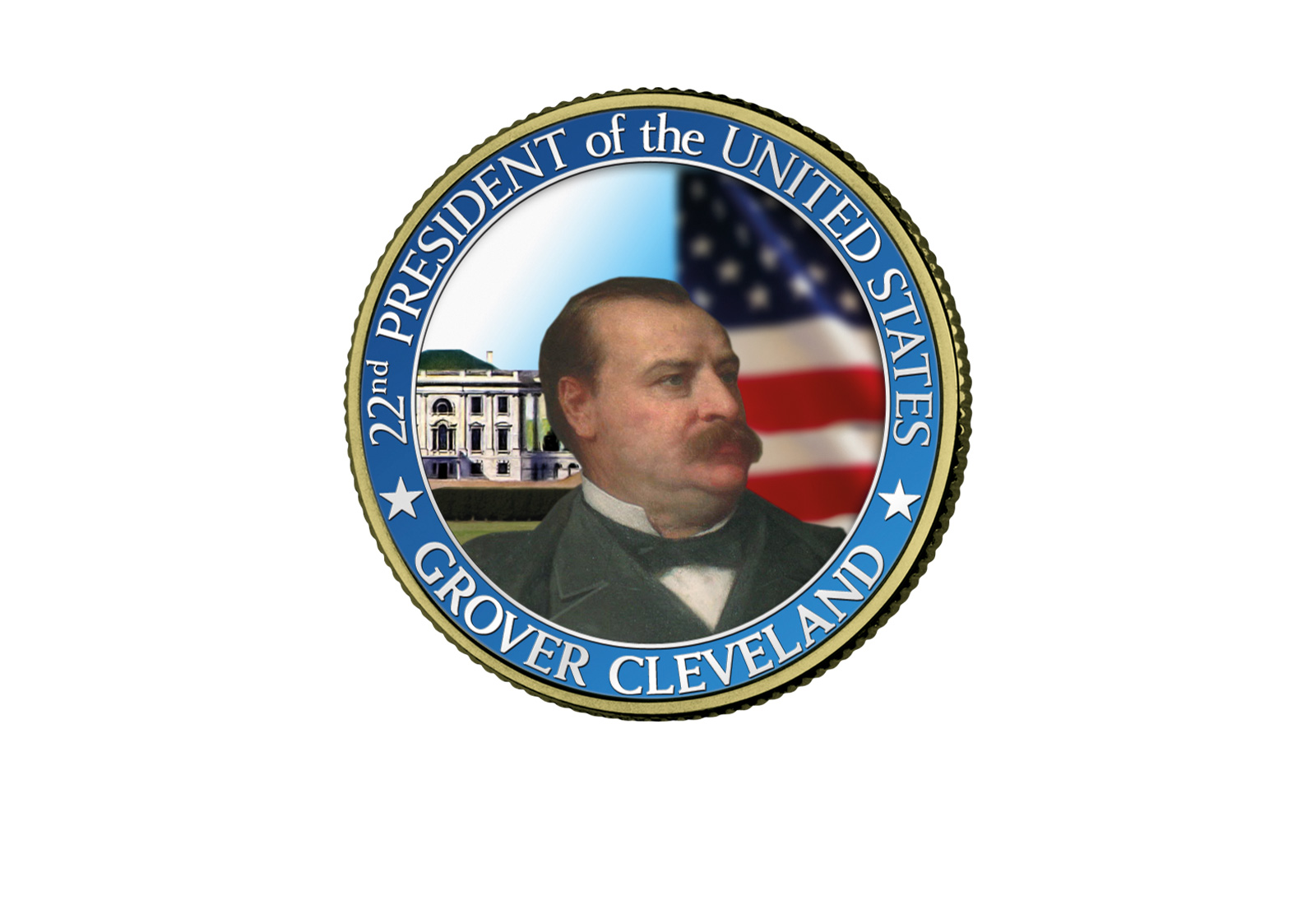 ½ Kennedy-Dollar USA mit Farbapplikation Grover Cleveland