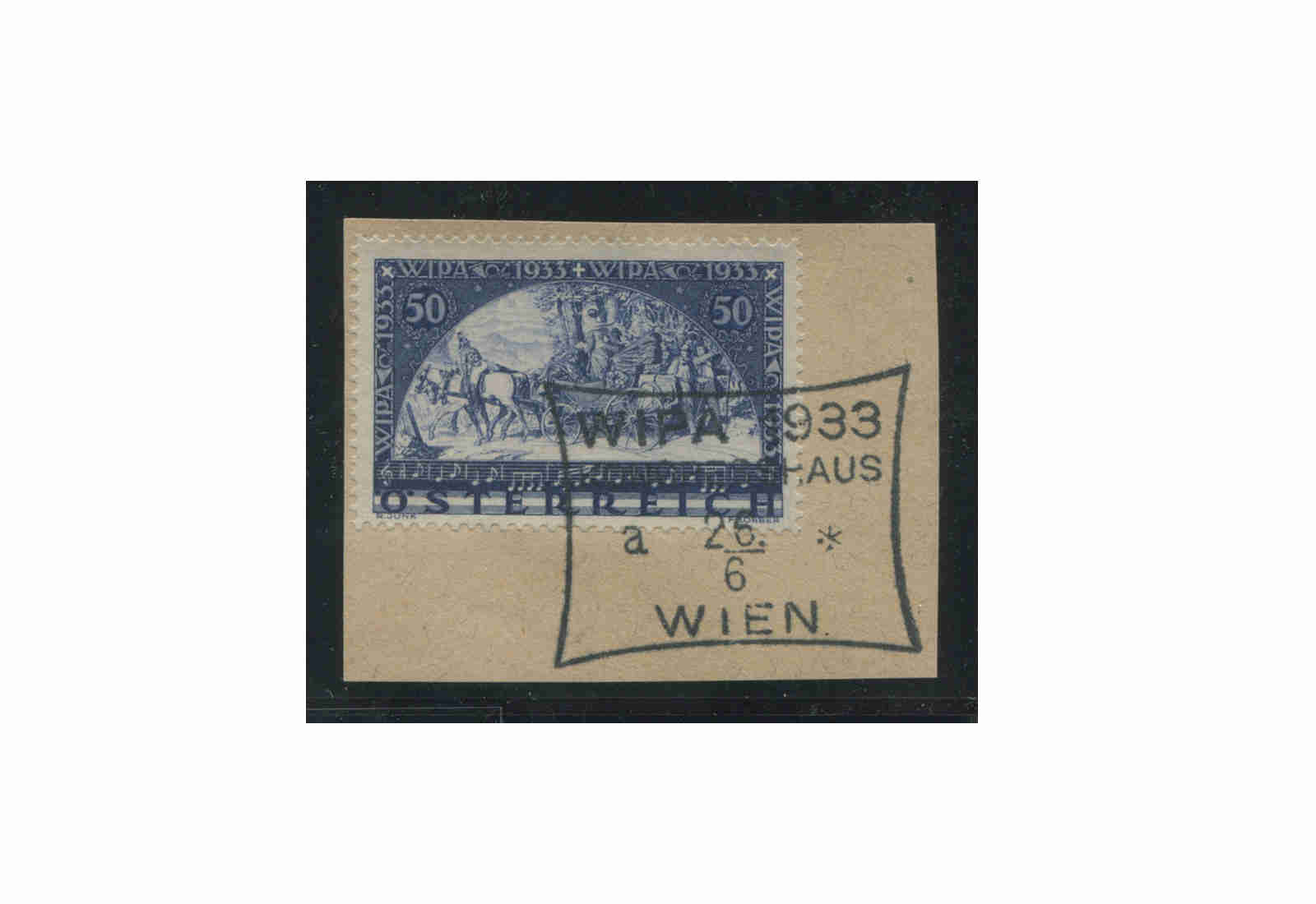 Briefmarke Österreich 1933 WIPA Michel Nr. 556 C gestempelt mit Sonderstempel