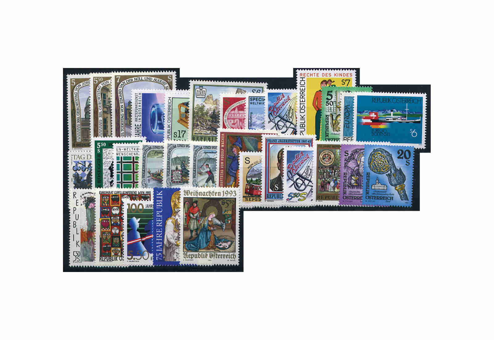 Briefmarken Österreich Jahrgang 1993 Michel-Nr. 2084-2114 postfrisch