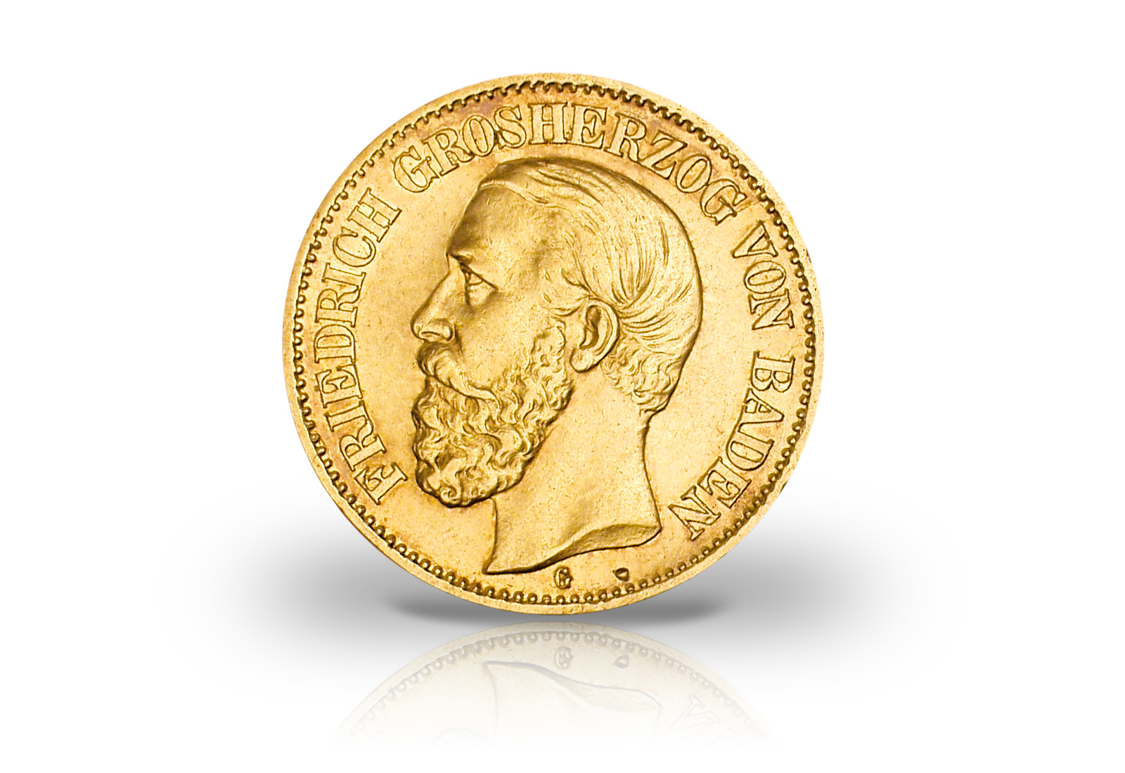 20 Mark Goldmünze 1872-1873 Deutsches Kaiserreich Baden Großherzog Friedrich I. Jaeger-Nr. 184