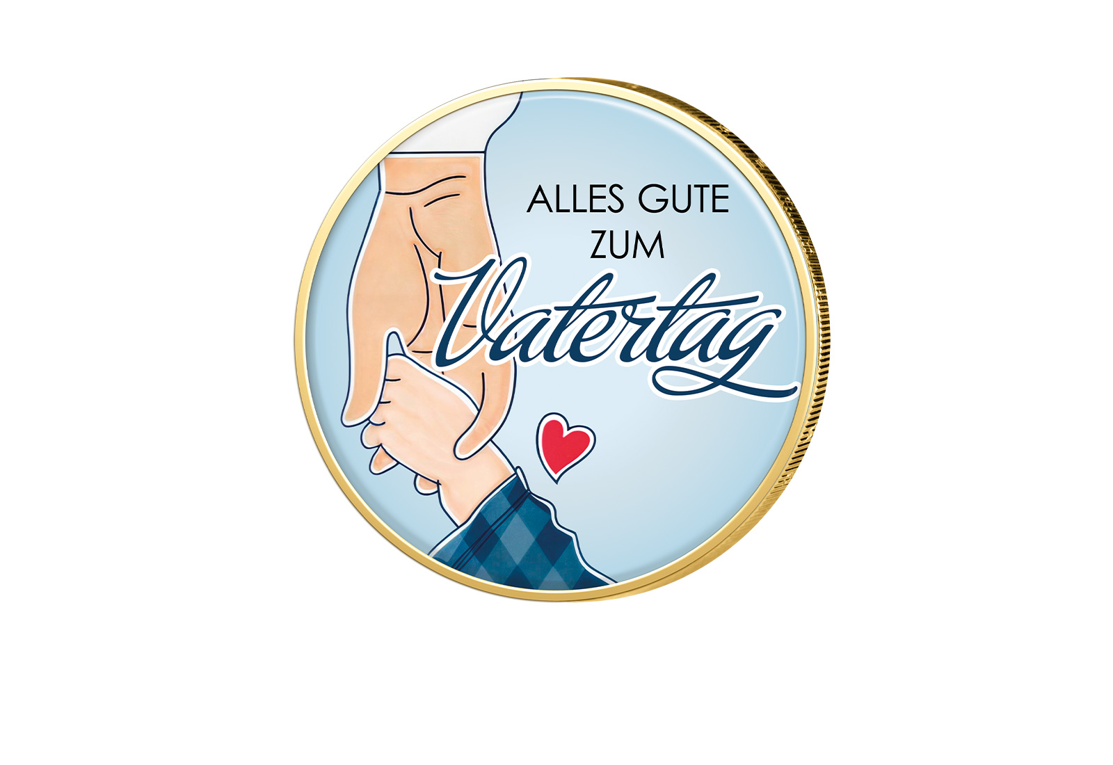 2 Euro mit Farbapplikation Geschenk Vatertag