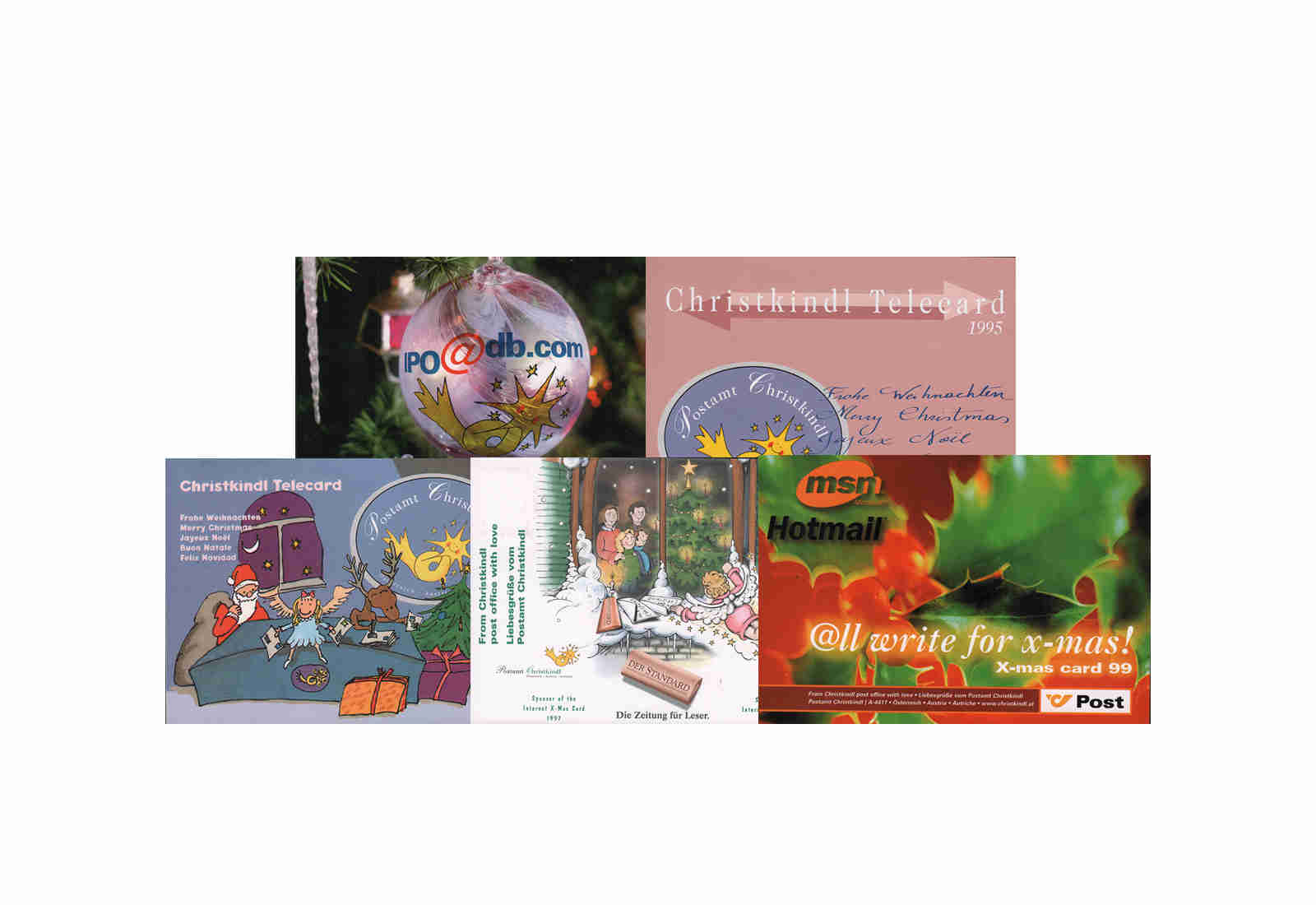 5 X-Mas-Cards Österreich im Set