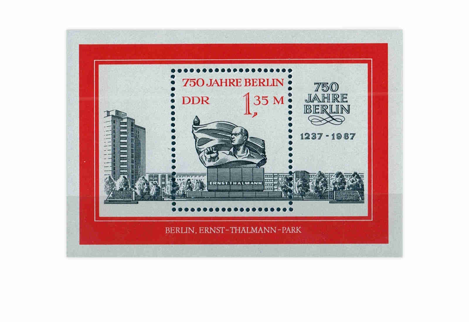 DDR Block 89 750 Jahre Berlin Denkmal-Thälmann gestempelt