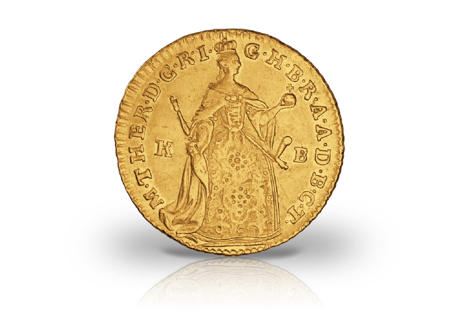 Dukat Goldmünze 1741-1765 Österreich Stehende Maria Theresia vz
