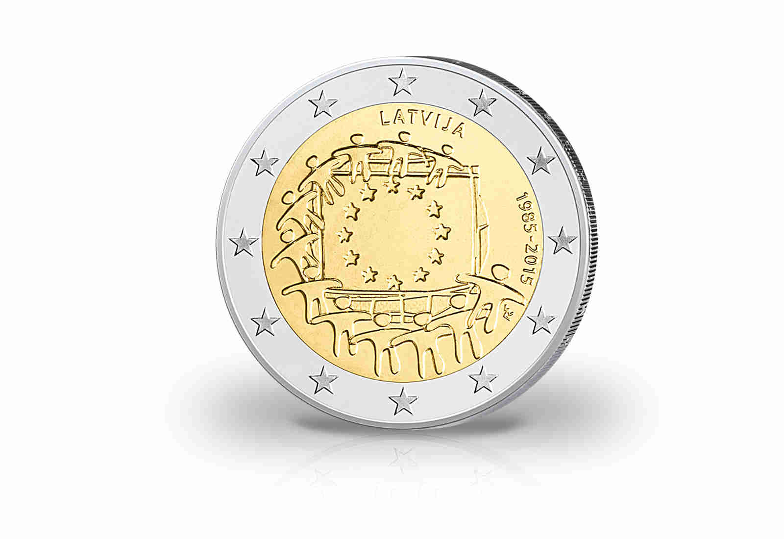 2 Euro 2015 Lettland 30 Jahre Europaflagge - Gemeinschaftsausgabe