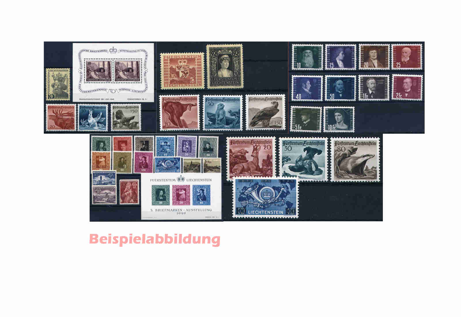 Liechtenstein Jahrgangspaket 1946-1950 postfrisch