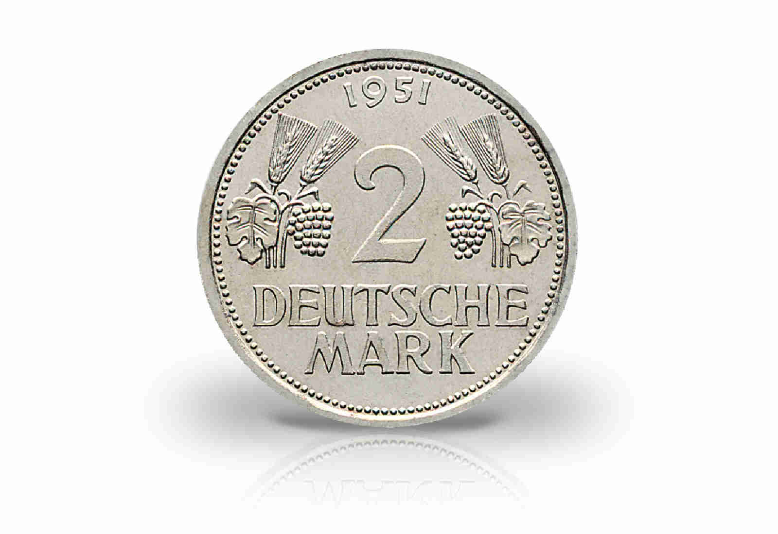 2 DM 1951 BRD Ähren Prägestätte D Jaeger-Nr. 386