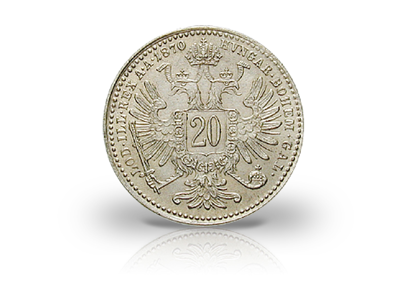 Kaiserreich Österreich 20 Kreuzer Silbermünze 1868-1872 Franz Joseph I. ss/vz