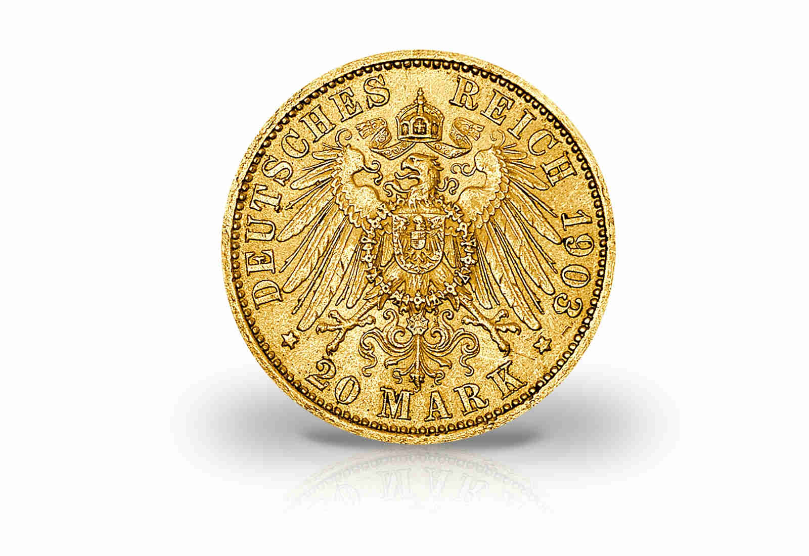 20 Mark Goldmünze 1903 Kaiserreich König Georg Sachsen Jaeger-Nr. 266