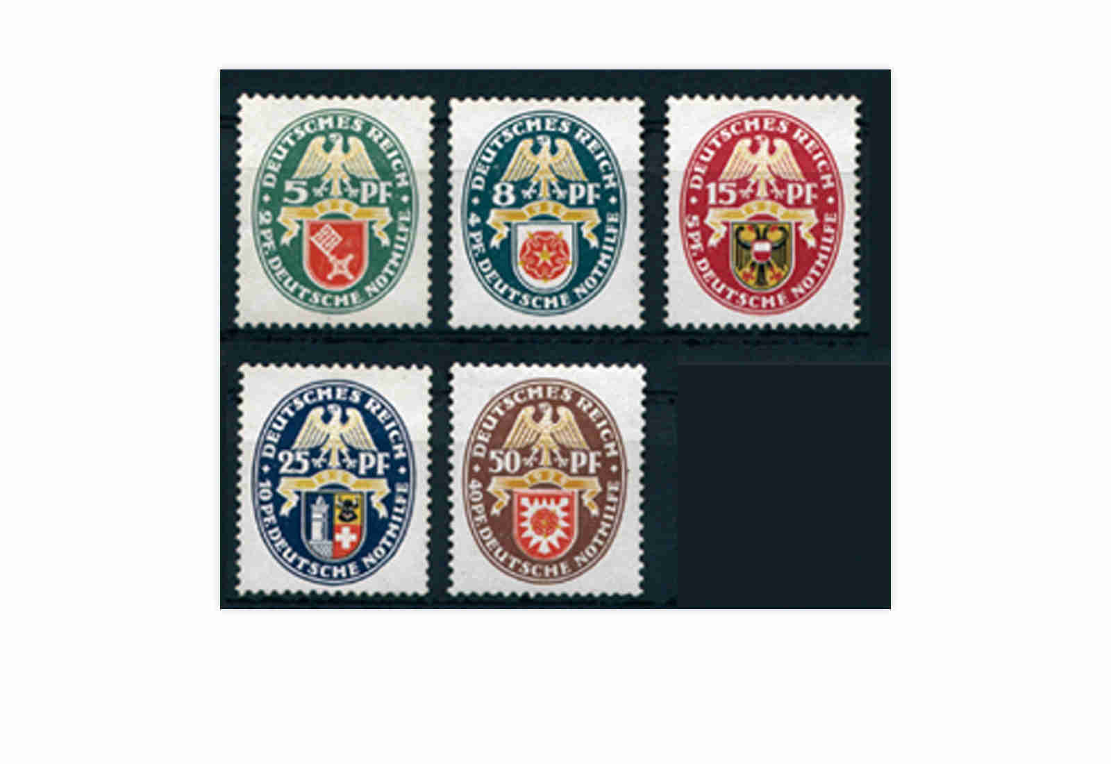 Deutsches Reich Mi.Nr. 430/434 mit Falz