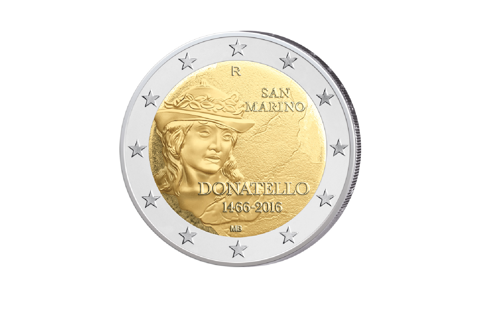 2 Euro 2016 San Marino 550. Todestag Donatello st im Blister