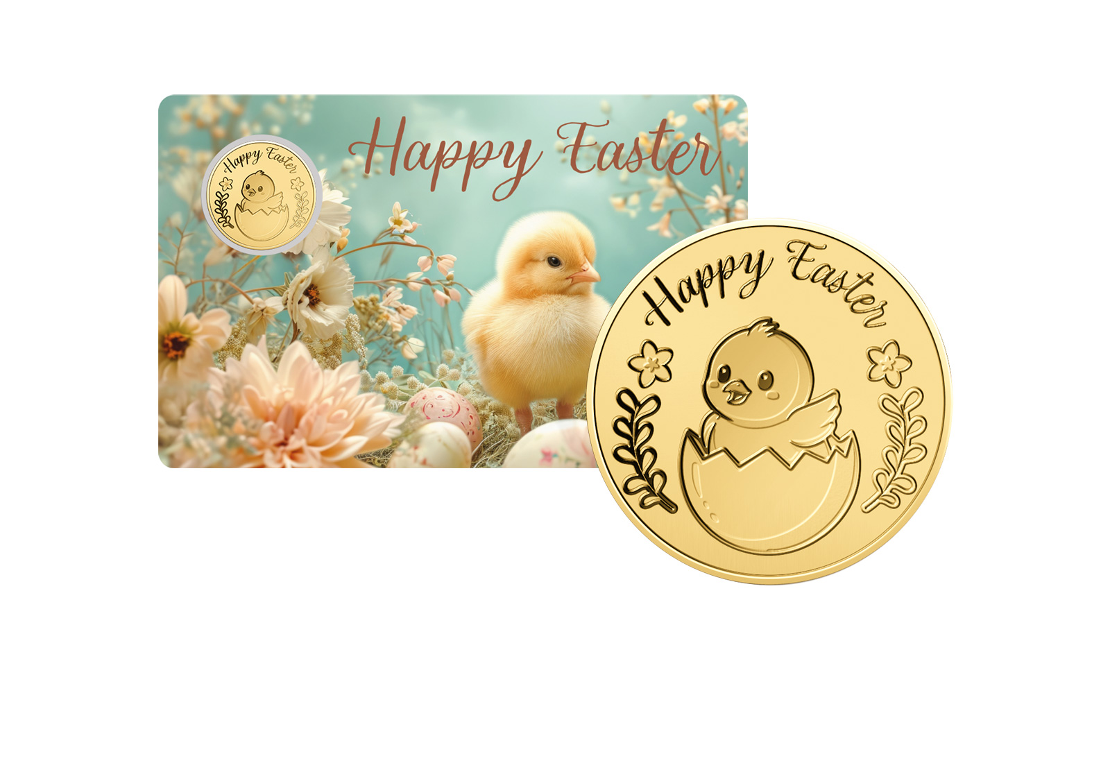 Goldmünze "Easter Chick" 999/1000 Gold in Coincard