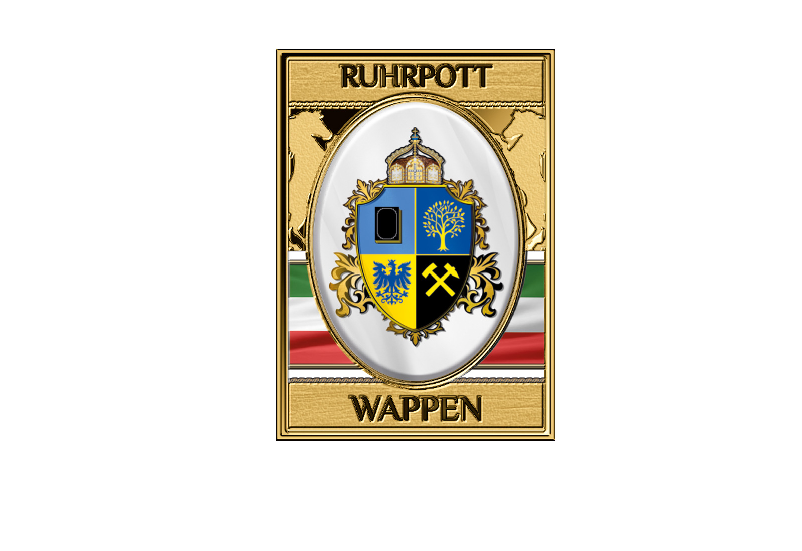Goldmünze Wappen NRW Ruhrpott 999/1000 Gold