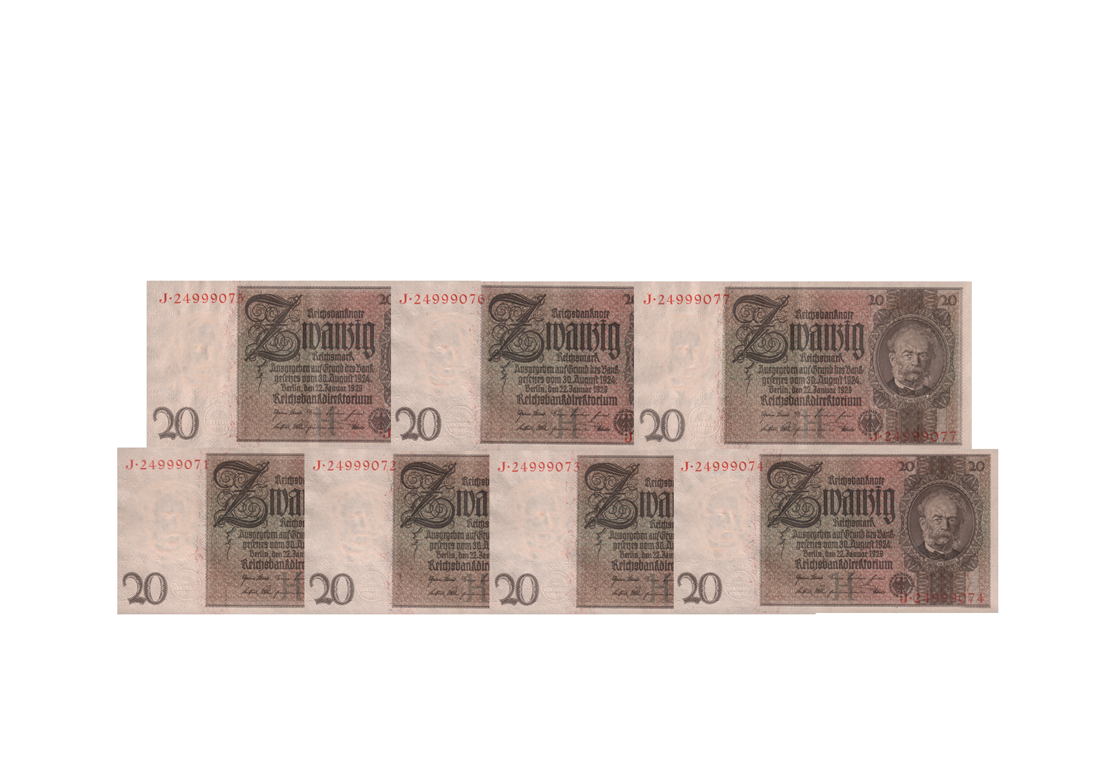 20 Reichsmark Banknote W. von Siemens Ro. 174a Weimarer Republik 1929