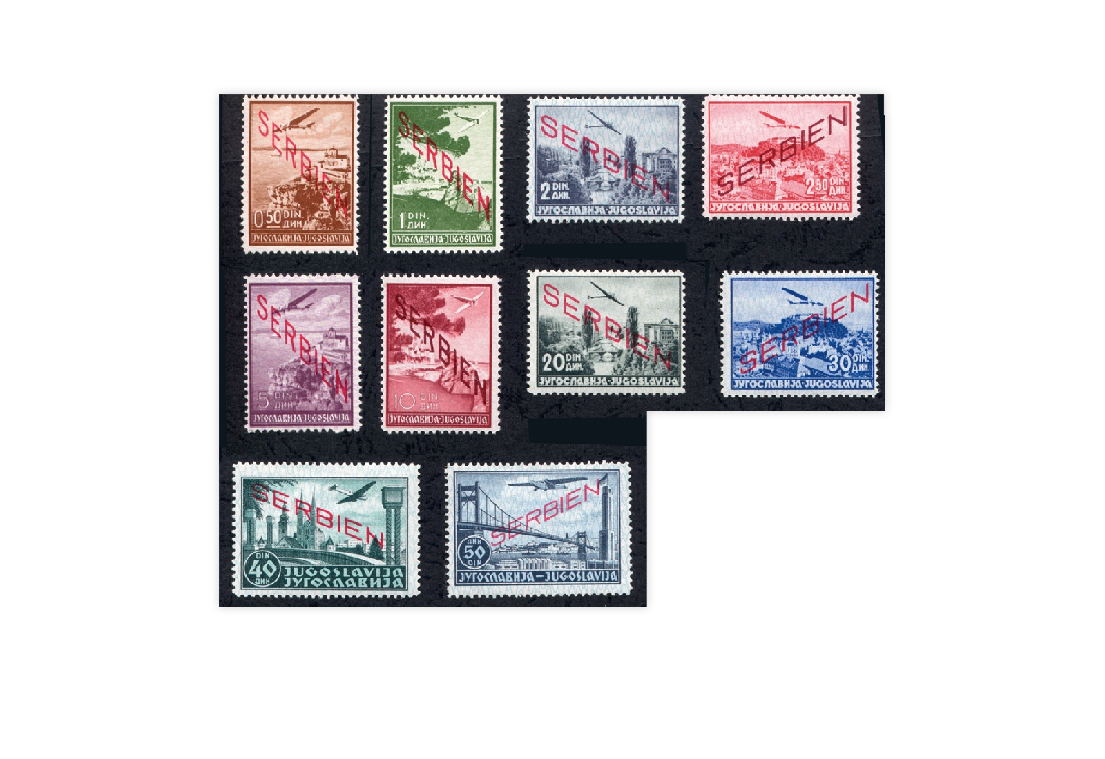 Deutsche Besetzung Serbien Mi.Nr. 16-25 **