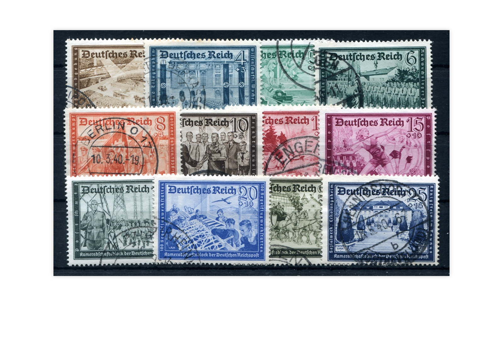 Deutsches Reich Mi.Nr. 702/713 gestempelt