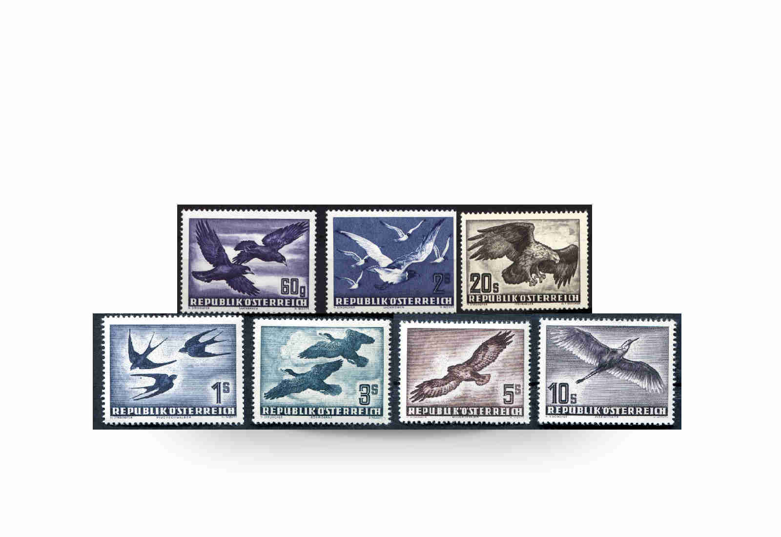 Briefmarken Österreich Vögel Michel-Nr. 984-97, 955-56 und 968 postfrisch