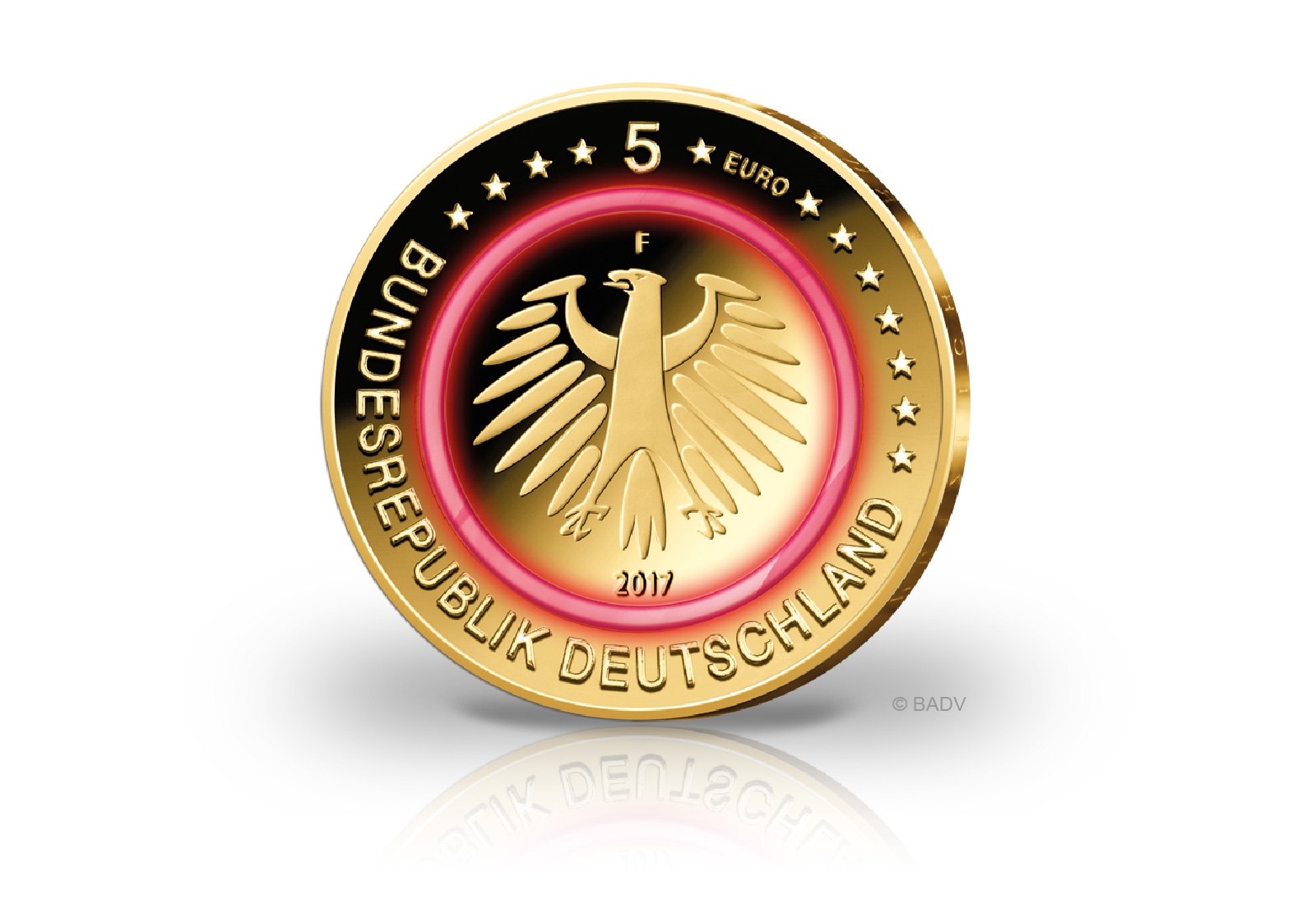 5 Euro 2017 Deutschland Tropische Zone mit 24 Karat Goldauflage