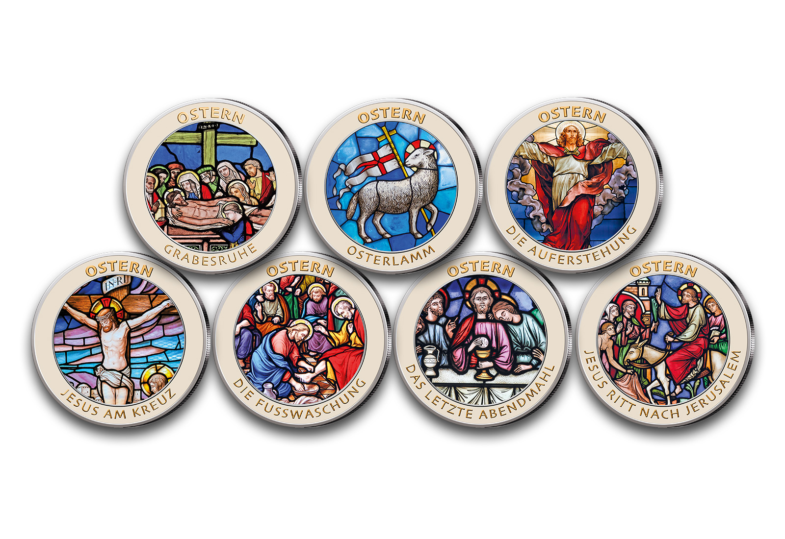 Ostern 7er Kollektion mit Farbapplikation im Etui