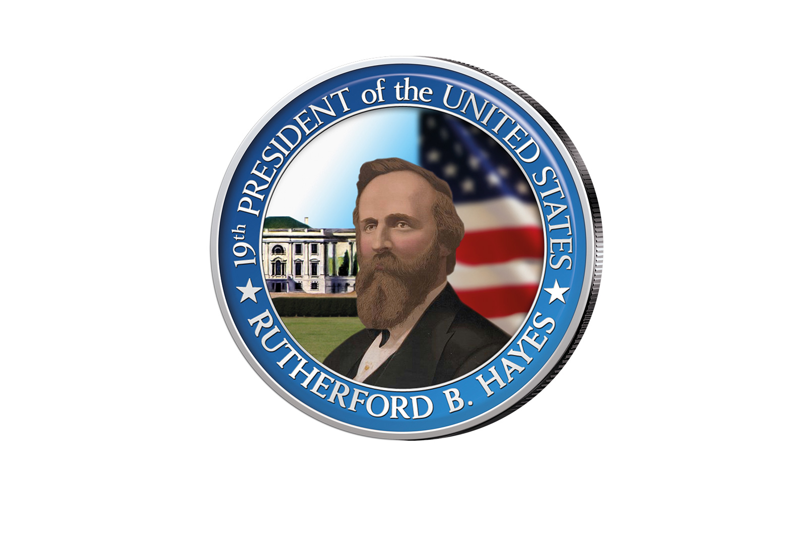 ½ Kennedy-Dollar USA mit Farbapplikation Rutherford B. Hayes Serie: Presidents of the US