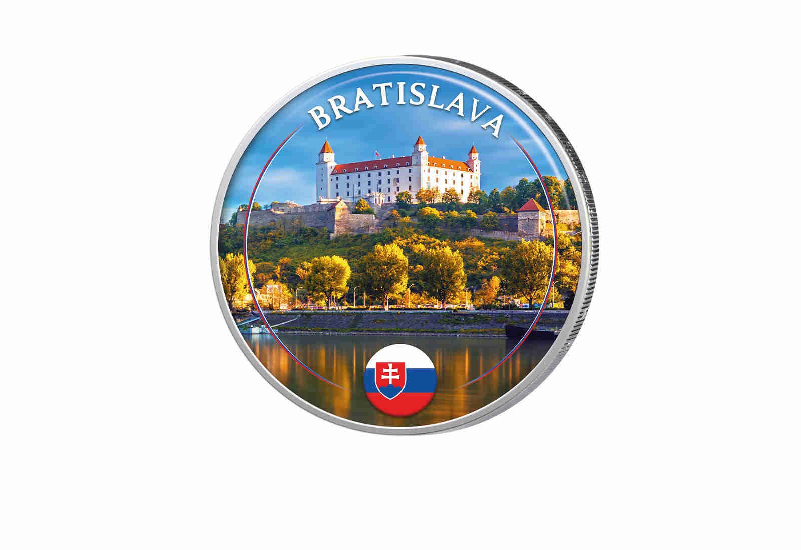 2 Euro mit Farbapplikation Bratislava - Slowakei