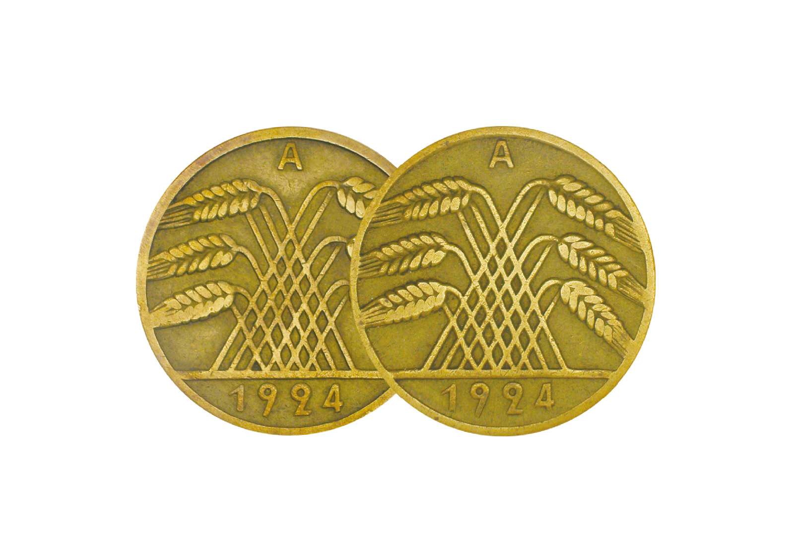 10 Rentenpfennig und 10 Reichspfennig 1923-1936 Weimarer Republik Prägestätte A Jaeger Nr. 309 und 317