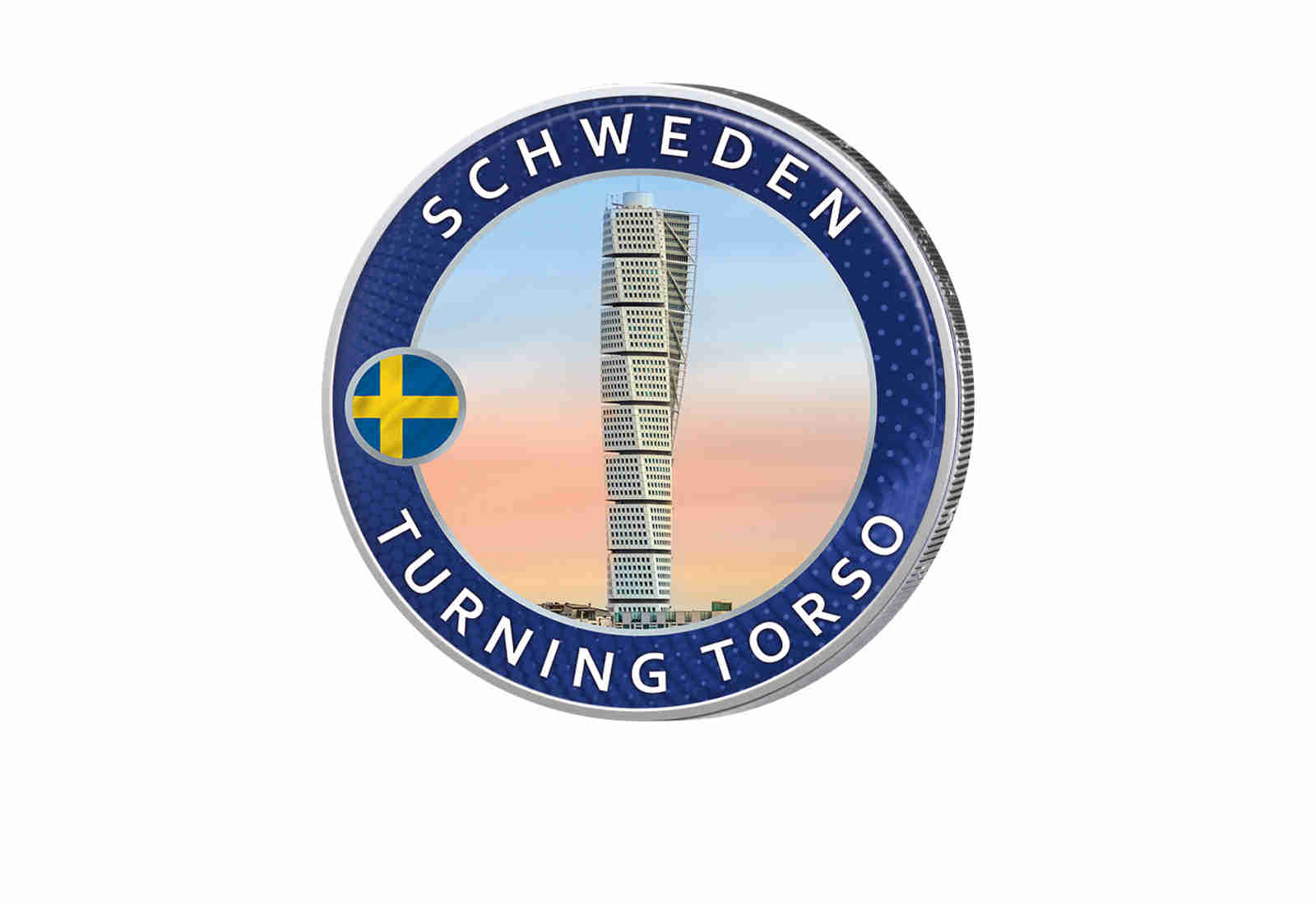 2 Euro mit Farbapplikation Turning Torso - Highlights rund um den Globus