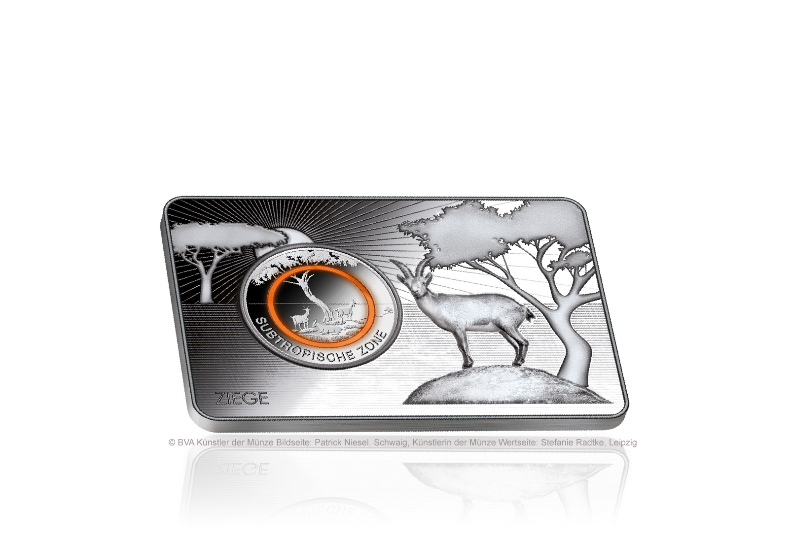 5 Euro 2018 Deutschland Subtropische Zone eingefasst in einem Barren Prägestätte F