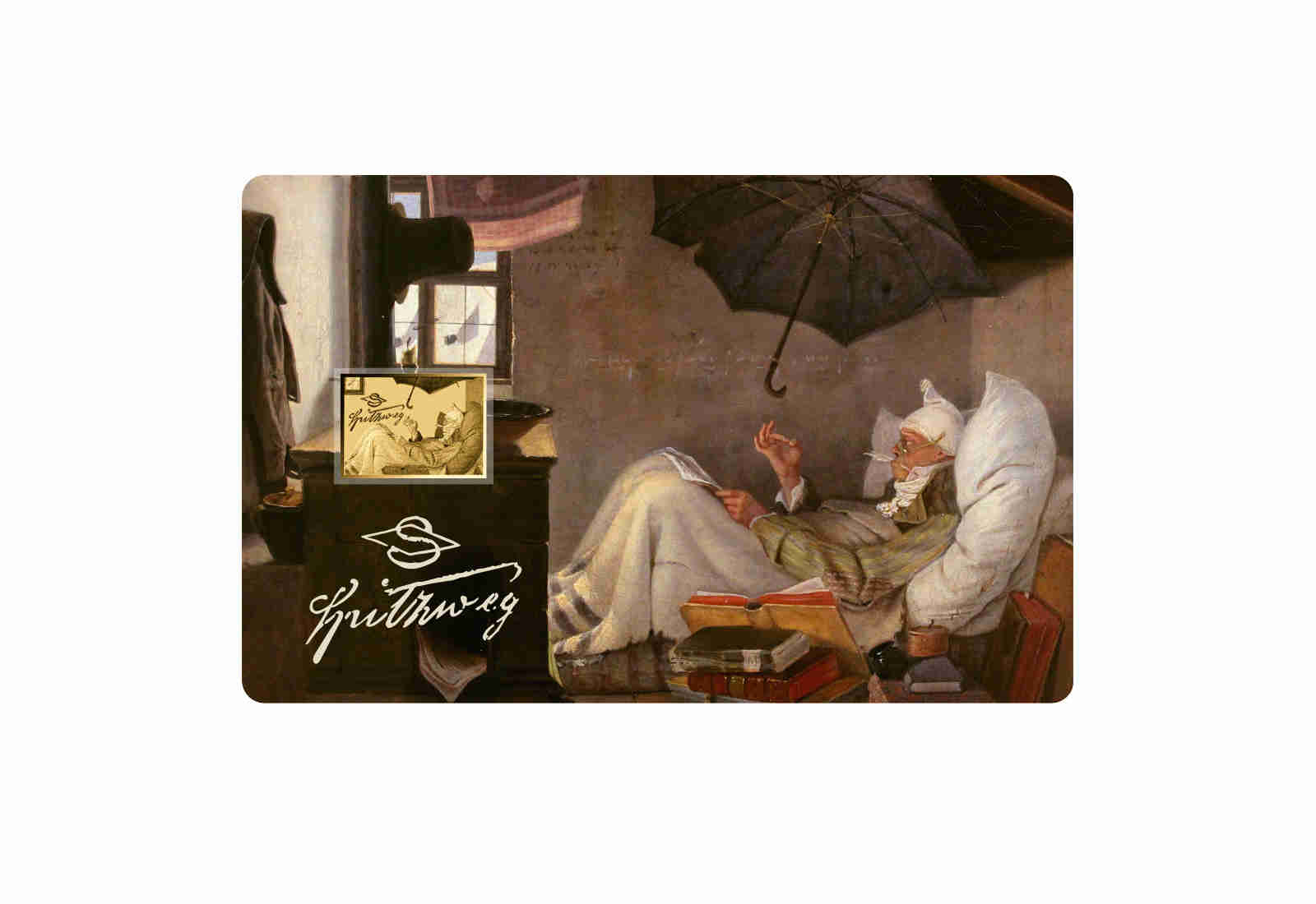 Goldmünze Motiv "Der arme Poet" Coincard 999/1000 Gold Geschenk