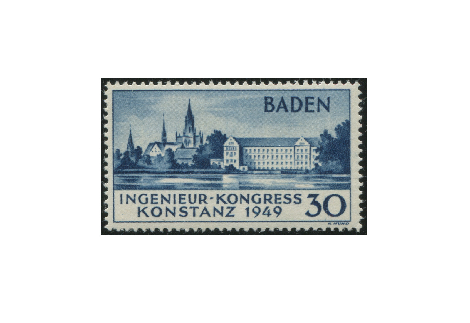Französische Zone Ingenieur-Kongress 1949 Baden Michel Nr. 46 II postfrisch und geprüft