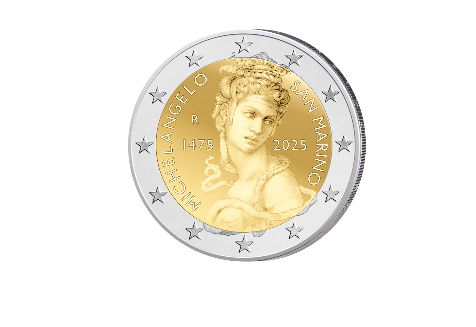 2 Euro 2025 San Marino 550. Geburtstag Michelangelo PP