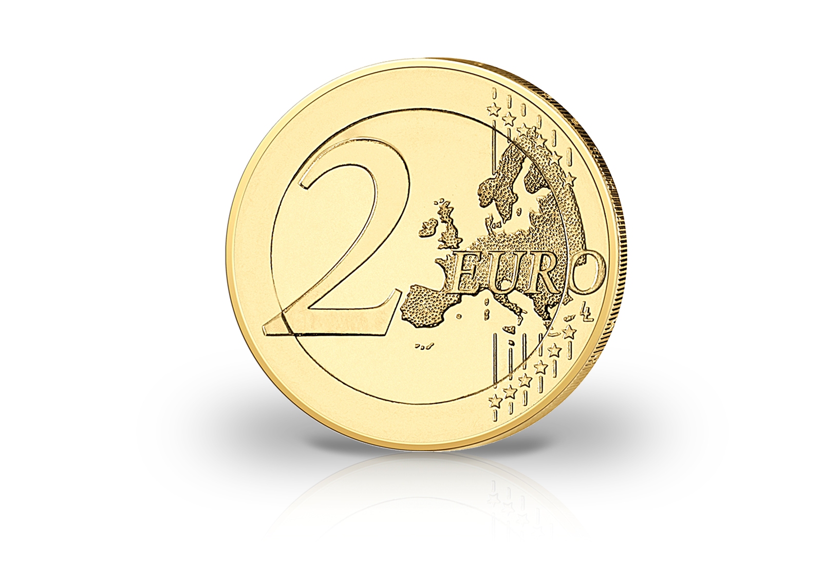 2 Euro Bundeskanzler Gerhard Schröder mit Kaltemaille und 24 Karat Goldauflage
