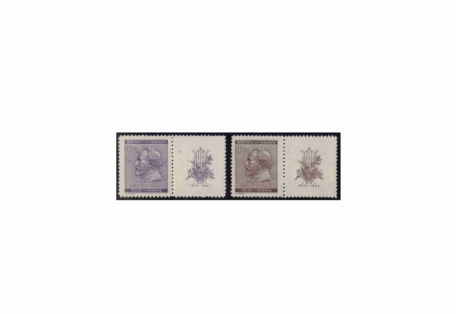 Briefmarken Böhmen und Mähren Michel-Nr. 73 und 74 Zf postfrisch