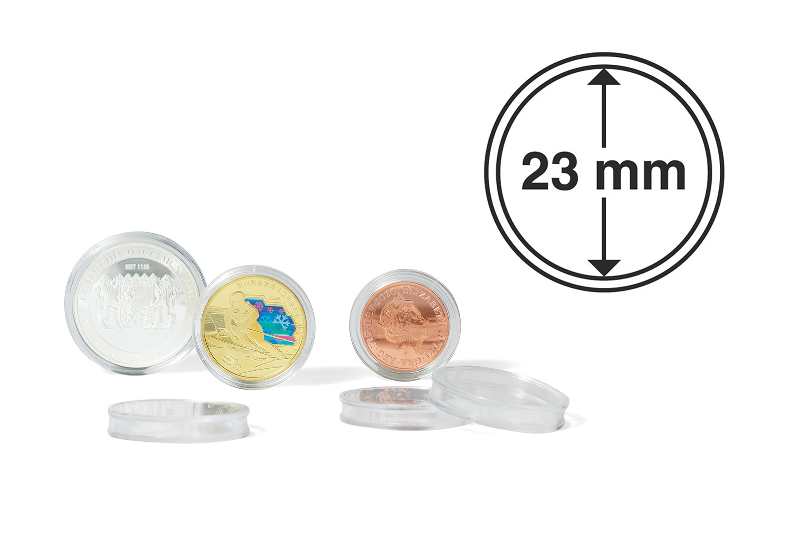 [23 mm] Leuchtturm Münzkapseln im 10er Pack