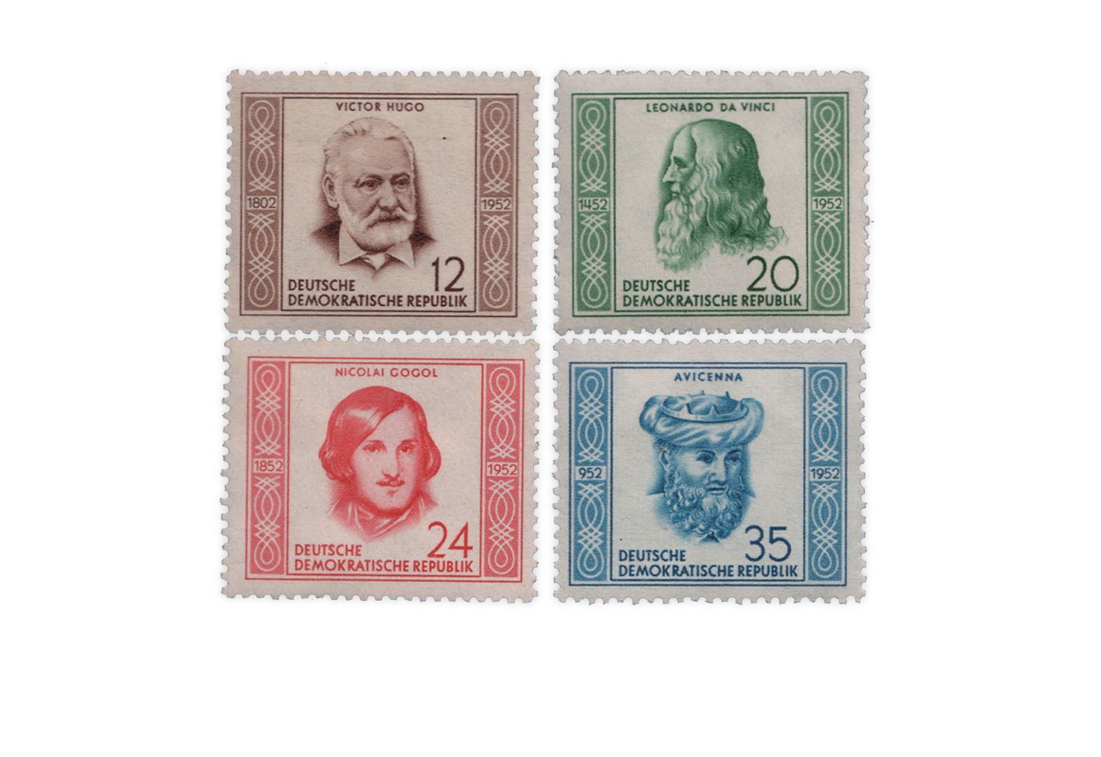 Briefmarken DDR Berühmte Persönlichkeiten 1952 Michel-Nr. 311-314 postfrisch