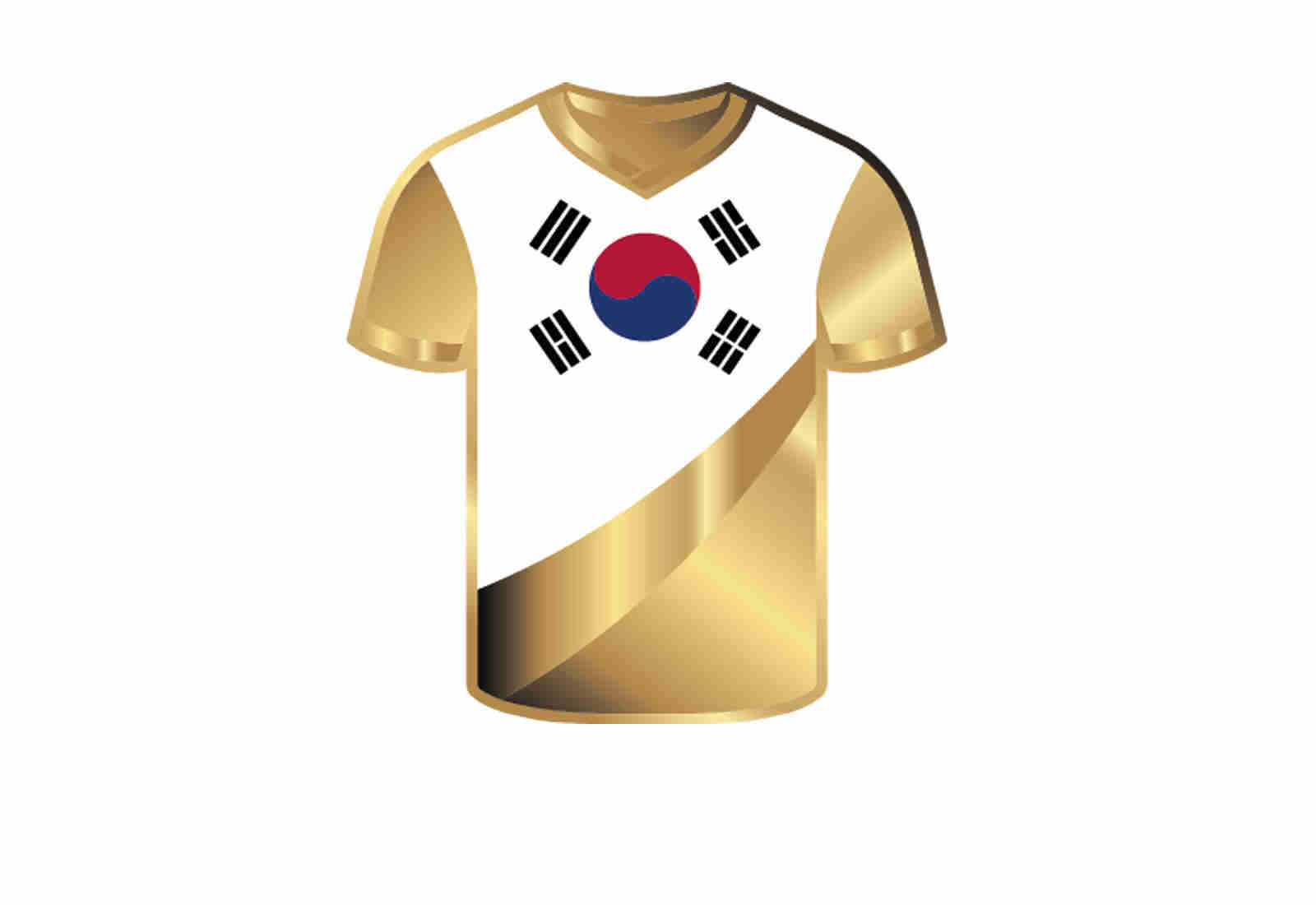 Goldmünze Motiv "Trikot Südkorea" 999/1000 Gold im Geschenketui