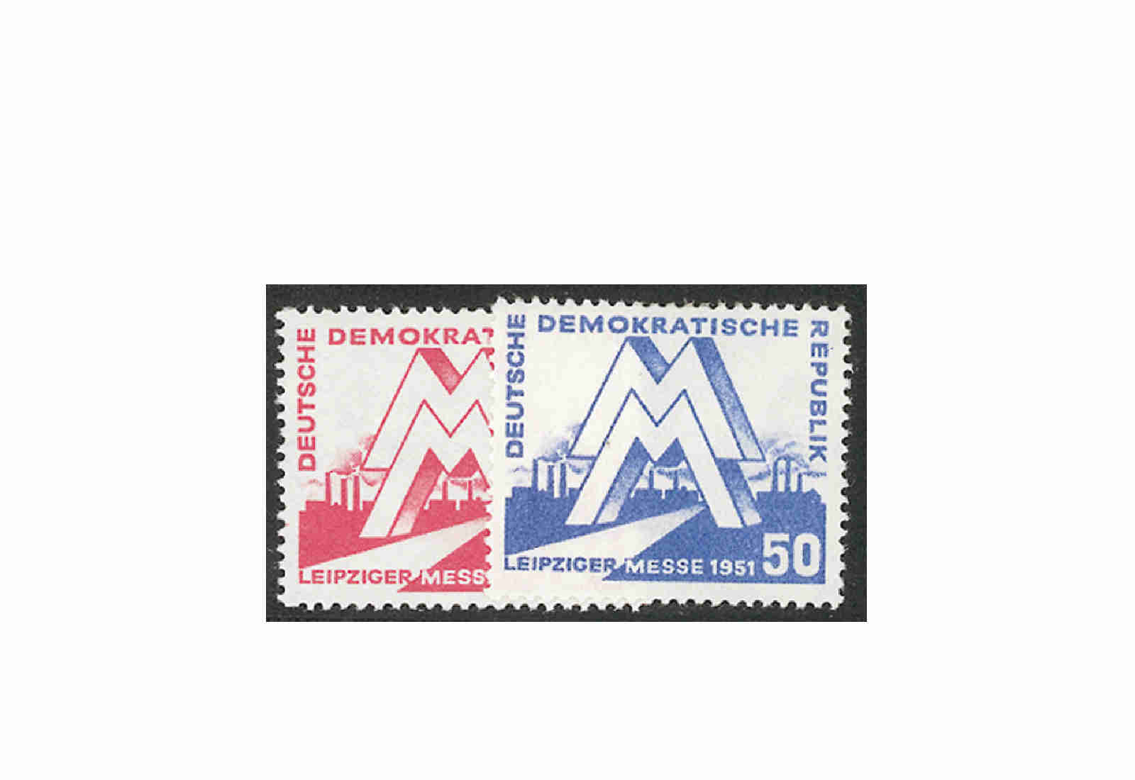 Briefmarken DDR Leipziger Frühjahrsmesse 1951 Michel-Nr. 282-283 postfrisch